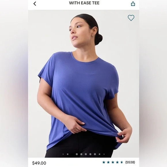 Athleta With Ease Tee - Blue - 2X - Picture 4 of 5